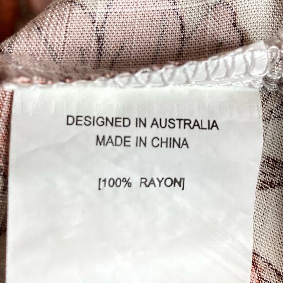 Petal & Pup Fraser Floral Button Tie Maxi Dress Cream Orange Pink Womens Size 8 - Picture 4 of 6